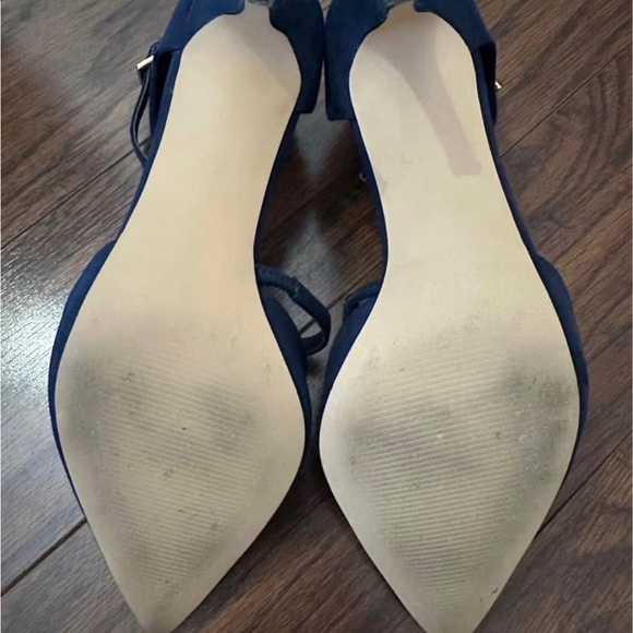 Aldo Navy Pointed Toe Ankle Strap Heels - Picture 4 of 4